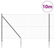 Ограда с пост Сив 1,4 x 10 m Стомана и PVC