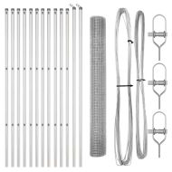 Стълб за ограда. Сребрист 25 x 1 м (25 x 25 мм мрежа) Стомана