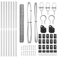 Стълб за ограда. Сребрист 10 x 1,4 м (36 мм мрежа) Стомана