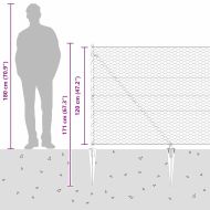 Стълб за ограда. Сив 50 x 1,2 м (36 мм мрежа) Стомана и PVC