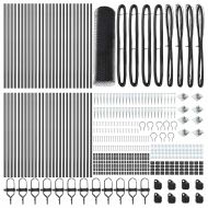 Стълб за ограда. Сив 100 x 0,6 м (25 мм мрежа) Стомана и PVC