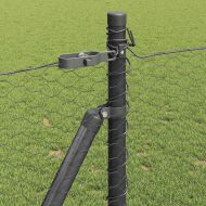 Стълб за ограда. Сив 50 x 0,8 м (25 мм мрежа) Стомана и PVC