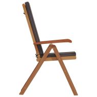 Градински стол 4 pcs Кафяв и сив 57 x 71.5 x 104 см