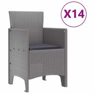 Комплект за хранене в градината 15 pcs Светлосиво Ратан Polt