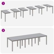 Комплект за хранене в градината 11 pcs Светло сиво и крем