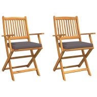 Сгъваем стол 2 pcs Кафяво Масивна акациева дървесина