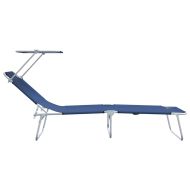 Шезлонг 2 pcs Синьо 58 x 188 x 77см Полиестер