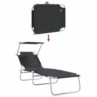 Шезлонг 2 pcs Черно 58 x 188 x 77см Полиестер