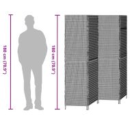 Разделител за стая Черно 195 x 180 см полиратан