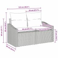 Градински диван с възглавница 123 x 62 x 69 см полиратан