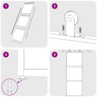 Плъзгаща се врата, черна, 76x205 см, закалено стъкло и алуминий