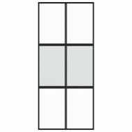 Плъзгаща се врата, черна, 90x205 см, закалено стъкло и алуминий