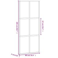 Плъзгаща се врата, черна, 90x205 см, закалено стъкло и алуминий