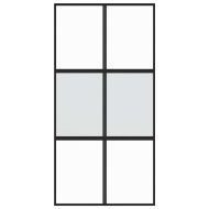 Плъзгаща се врата черна 102,5x205 см закалено стъкло и алуминий