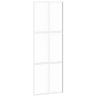 Плъзгаща се врата, бяла, 76x205 см, закалено стъкло и алуминий