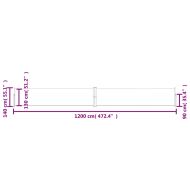 Прибираща се дворна странична тента, 140x1200 см, кафява