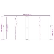Прибираща се странична тента, червена, 220x600 см
