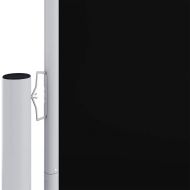 Прибираща се странична тента, черна, 117x1200 см