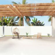 Прибираща се странична тента, кремава, 160х1200 см