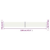 Прибираща се странична тента, кремава, 160х1200 см