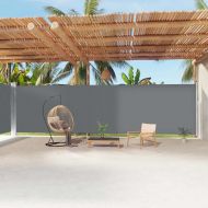 Прибираща се странична тента, антрацит, 220x1200 см