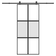 Плъзгаща се врата с обков 90x205 см Закалено стъкло&Алуминий