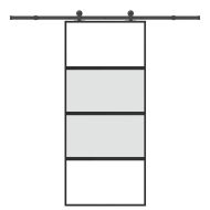 Плъзгаща се врата с обков 90x205 см Закалено стъкло&Алуминий