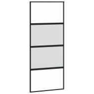 Плъзгаща се врата с обков 90x205 см Закалено стъкло&Алуминий