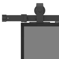 Плъзгаща се врата с комплект обков Черно 90x205 cm