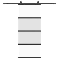 Плъзгаща се врата с комплект обков Черно 90x205 cm