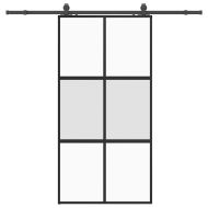 Плъзгаща се врата с комплект обков Черно 102,5x205 cm