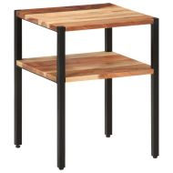 Помощна маса 35x35x45 см масивно дърво акация и желязо