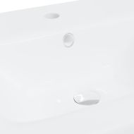 Мивка за вграждане със смесител, 42x39x18 см, керамична, бяла