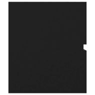 Шкаф за баня с вградена мивка, черен, инженерно дърво