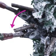 Осветена коледна елха с флокиран сняг и шишарки 225 см PVC и PE