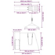 Комбинирано детско съоръжение за игра, импрегниран бор