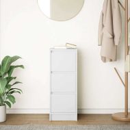 Сайдборд, бял, 29,5x34x76 см, инженерно дърво