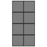 Плъзгаща се врата черна 102,5x205 см закалено стъкло и алуминий