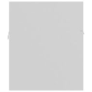 Шкаф за баня с вградена мивка, бял, инженерно дърво