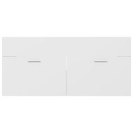 Шкаф за баня с вградена мивка, бял, ПДЧ