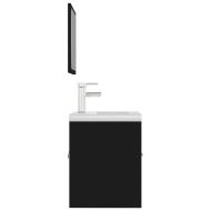 Комплект мебели за баня, черен, ПДЧ