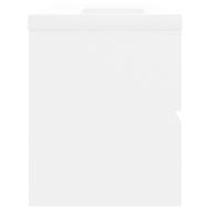 Шкаф за баня с вградена мивка, бял, инженерно дърво