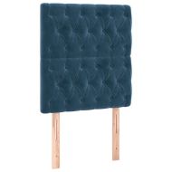 Боксспринг легло с матрак, тъмносиньо, 80x200 см, кадифе