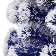 Изкуствена осветена коледна елха бял и син 64 см оптично влакно