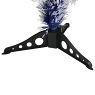 Изкуствена осветена коледна елха бял и син 64 см оптично влакно