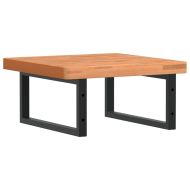 Стенен рафт за мивка, стомана и масивно дърво бук