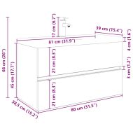 шкаф за мивка с вграден басейн и смесител Старо дърво