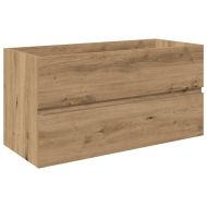 Шкаф за мивка с вграден умивалник и смесител Дъб артизан