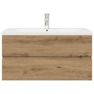Шкаф за мивка с вграден умивалник и смесител Дъб артизан