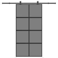 Плъзгаща се врата с обков 102,5x205 см Закалено стъкло алуминий